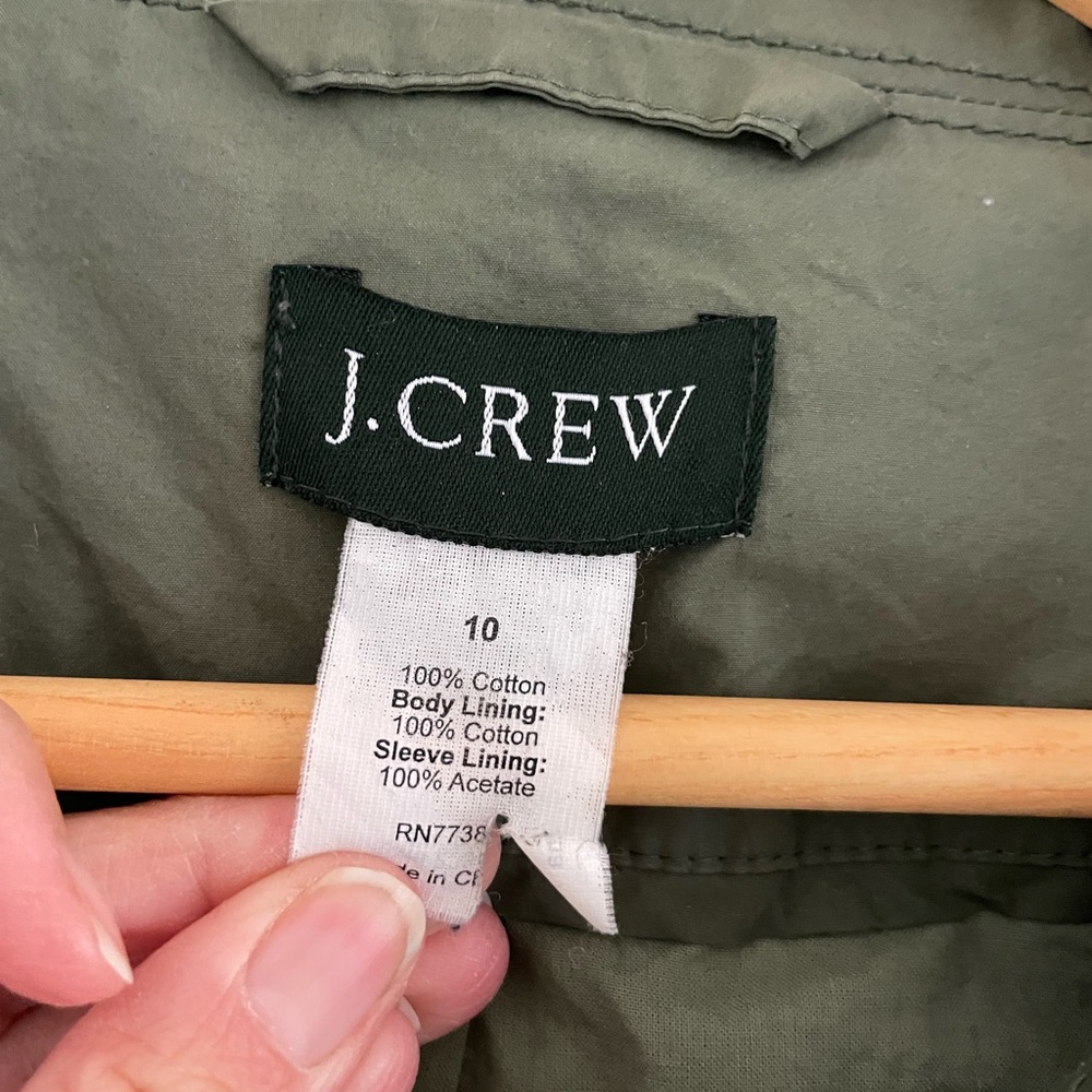 J. Crew Olive Button Up Utility Jacket - image 4